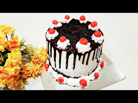 Home Made Black Forest Cake | Simple Easy Black Forest Cake Recipe