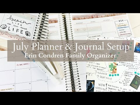 July Planner & Journal Setup |  Erin Condren Family Organizer | June Recap & Memory Keeper