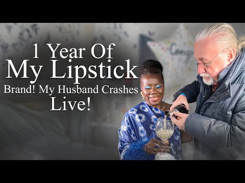 1 Year of My Lipstick Brand! 🍾 My Husband Crashes The Live with Surprises & Champagne!🎉 #celebration