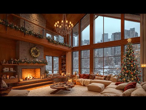 Sweet Christmas Jazz Instrumental with Warm Fireplace Sounds for Unwind 🔥 Cozy Christmas Ambience 🎄