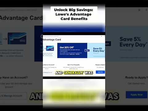 Unlock Big Savings  Lowe's Advantage Card Benefits