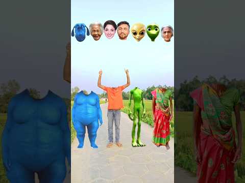 Old buddhi, green alien, fatty dog blue & me - correct head matching game with dame tu cosita songs😀