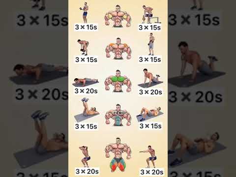 Full body workout| Best workout for Biceps, triceps, shoulder, chest, six abs, legs at home #shorts