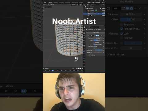 Noob vs Pro artist: creating woven basket #blendertutorial #blender #blendercommunity #blender3d