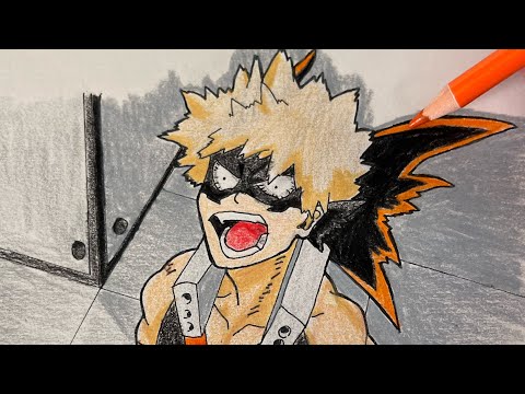 Drawing Bakugo from My Hero Academia (Boku no Hero Akademia)