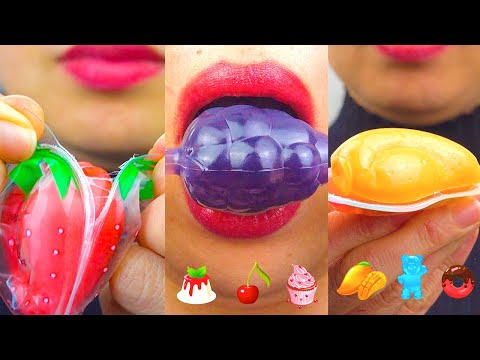 Random emoji food challenge compilation | Color food Mukbang eating asmr candy noodles