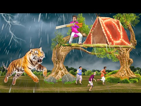 3 Days Solo Camping On Tree Heavy Rains Cooking Primitive Life Hindi Kahaniya Hindi Moral Stories