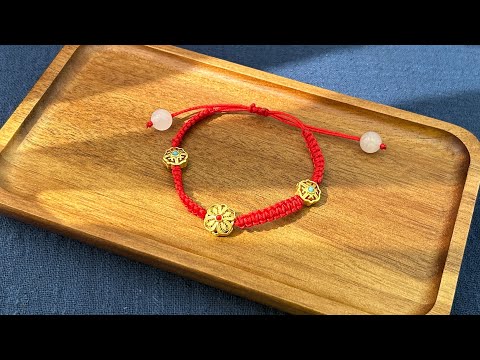 Zen adorn DIY Complete tutorial for hand-woven red bracelet.#diy #handmade #handicraft #bracelet