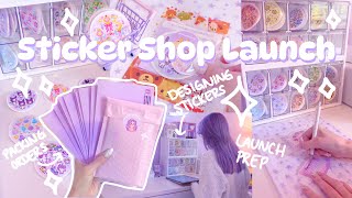 Opening a sticker shop ✨ Launch day, packing orders, cozy studio vlog