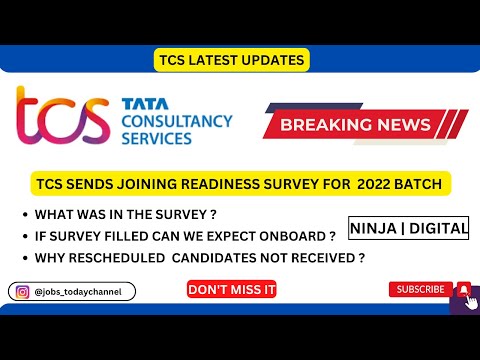 TCS JOINING READINESS SURVEY | ONBOARD UPDATES | RESCHEDULED | FRESH JOINERS | 2022 BATCH |