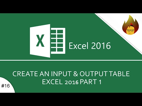 Create an Input and Output Table PART 1 | Excel