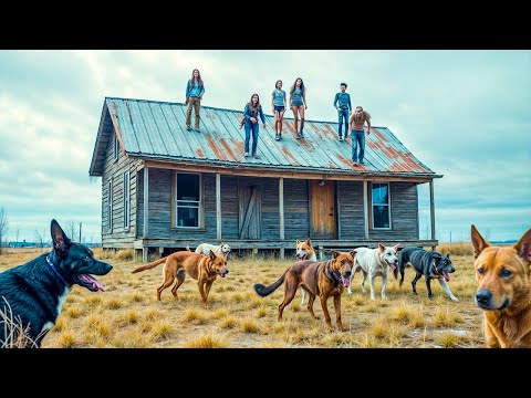 【映画紹介】友人のグループは、彼らを食い尽くそうとする数十匹の空腹で変質した犬たちに囲まれ、何日も小屋に閉じ込められたままになっています。