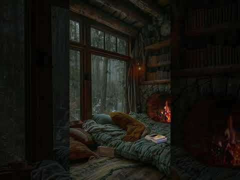 Listen to the sound of rain and fireplace is the best way to sleep #relax #asmr #cozy