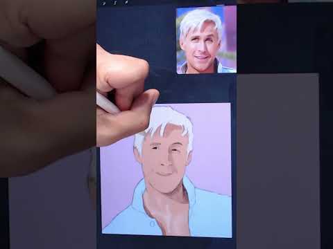 Painting Ryan Gosling in 30 Seconds  #speedpaint