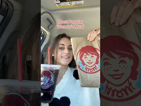 Trying the Most Popular Meal from Wendy’s ❤️🩵🍔🍟 #wendys #wendysdrivethru #wendysburger #burger