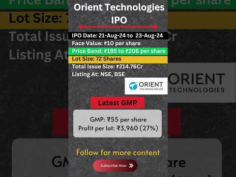 Orient Technologies IPO | orient technologies ipo details & gmp | #orient_ipo #gmptoday  #srtrader