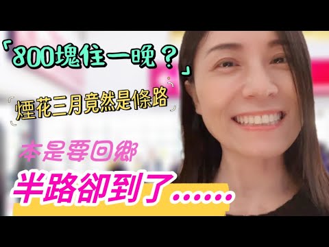 陸妻回鄉路遇插曲❗❗❗第一次看到 “煙花三月” 竟然是條路❗新台幣800塊一晚能住到什麼房間❓