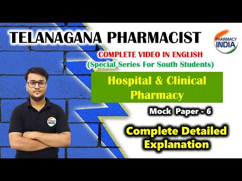 Hospital & Clinical Pharmacy | Mock Paper - 6 | English Video Sol. Telangana Pharmacist #telengana