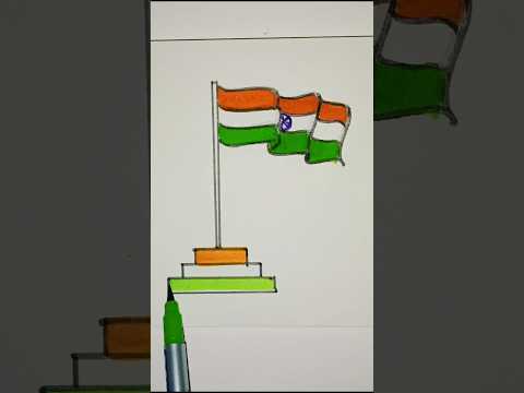 Indian Flag 🇮🇳 Drawing | Independence day Drawing | #shorts #shortfeed