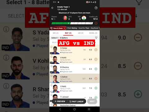 afg vs ind dream11 team kaise banaye || afg vs ind dream11 team kaise banaye || afg vs ind T20 world