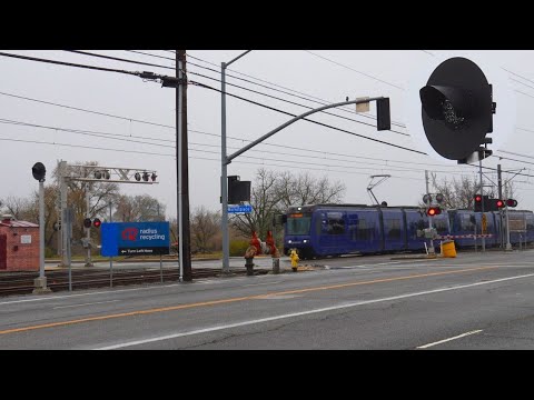 *Crossing Beacons Active* Marketplace Ln. Railroad Crossing, SacRT Light Rails, Rancho Cordova CA