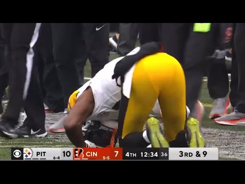 George Pickens SCARY INJURY Vs Bengals 😰🙏 Steelers vs Bengals  2023 highlights