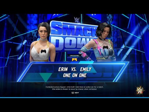 AWA knockdown live WWE 2K24: Erin vs Emily. No1 contender match