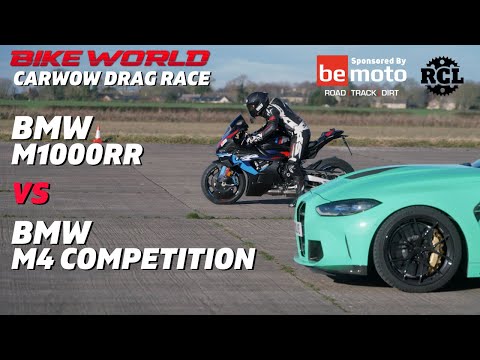 Carwow vs Bike World Drag Race | BMW M1000RR vs BMW M4 Competition (Watch To The End)