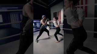 Hybrid kickboxing pad work | Try this combo at home!  #training #boxing #athlete #fightcamp