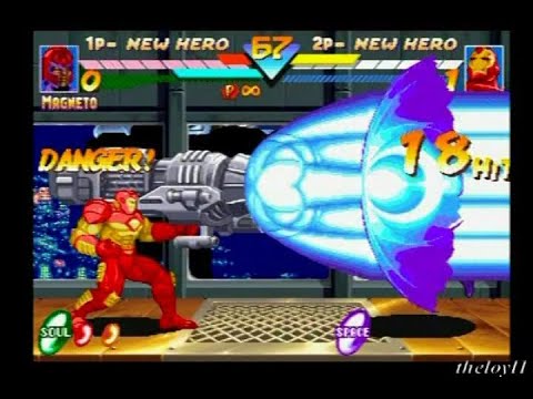 Marvel Super Heroes - All Characters' super moves with flashes