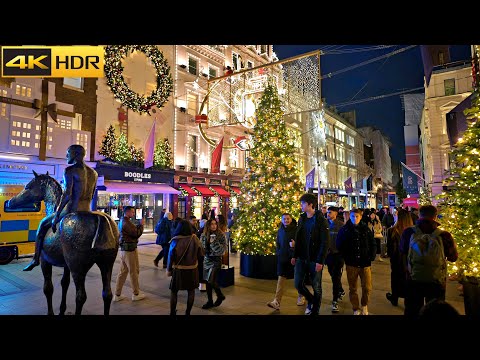 Christmas Lights in Posh Mayfair- 2024 | Central London Christmas Walk [4K HDR]