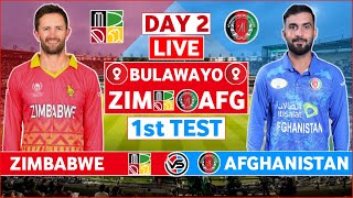 Afghanistan vs Zimbabwe 1st Test Live Scores | AFG vs ZIM 1st Test Day 2 Live Scores & Commentary