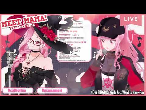 Calliope Mori and Mamamori sing Girls Just Want to Have Fun