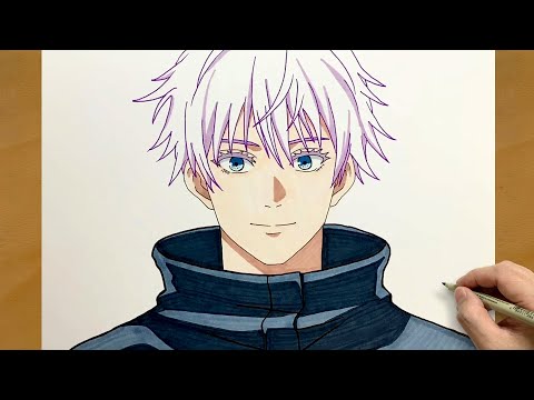 How to Draw Gojo Satoru Step by Step || Easy Anime Drawing Tutorial || Jujutsu Kaisen Drawing