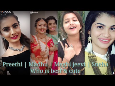 Preethi Meghi Madhu Sneha Roposo Videos | Kannada dubsmash