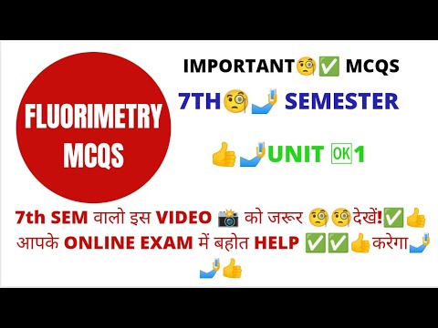 Fluorimetry mcqs🧐 | instrumental method of analysis 7th sem mcqs✅ | unit 1🤳@g-patrevisionclasses