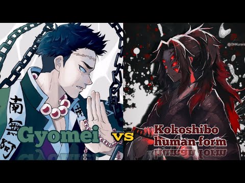 Gyomei with slayer mark vs Kokoshibo in human form