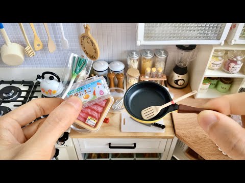 Re-Ment Kitchen Mini Burger Steak Scrambled Eggs Vegetable Stir-Fry Toy Food Miniature Cooking ASMR