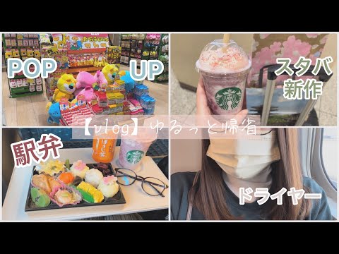 【vlog】ゆるっと帰省 | 新幹線 | 駅弁 | スタバ新作 | お買い物 | 購入品 | たべっ子どうぶつ | 富士山