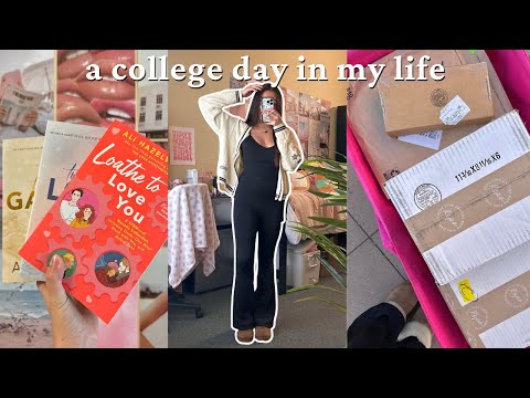 a productive college day in my life | classes, packages, books i read in march, & sorority chapter