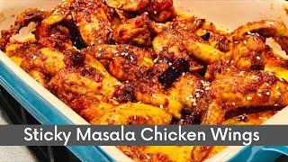 Sticky Masala Chicken Wings | #masalachickenwings #perimaskitchen