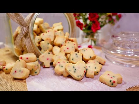 Cut Out Shortbread Cookie Bites | Just 5 Ingredients! | No Rolling Pin Needed