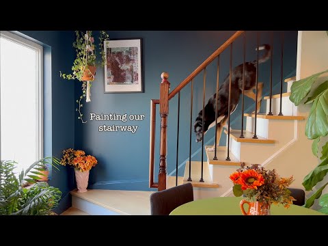 Painting my stair hallway blue | Farrow & Ball Hague Blue | Home Takes Time S2 E5