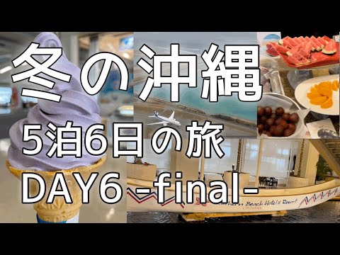 ◆冬の沖縄 5泊6日-final-◆楽しかった沖縄旅行 涙、涙の最終日【Vlog】DAY6　♯6　サザンビーチホテル&リゾート／那覇空港〜羽田空港〜函館空港へ