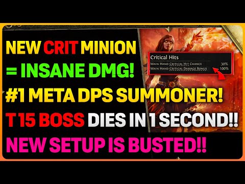 NEW CRIT MINIONS Summoner Build HITS SUPER HARD!! | CLEARS ANY T15 MOD + 1s Boss Kill!