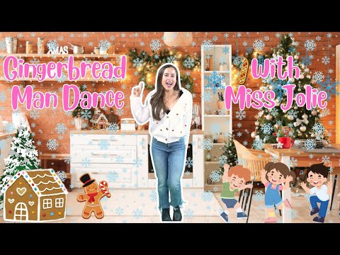 Gingerbread Man Dance With Miss Jolie | Follow Along Dance | music for kids