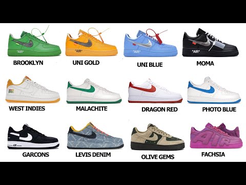 EVERY PAIR OF  NIKE AIR FORCE 1S WITH NAMES