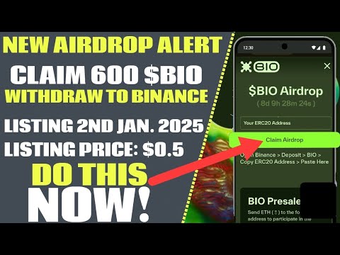 NEW AIRDROP ALERT🔥 CLAIM $BIO AIRDROP AND WITHDRAW TO BINANCE | LISTING PRICE: $0.5