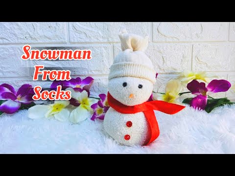 SNOWMAN ⛄ from socks 🧦 in Minutes | DIY Christmas Snowman Making ☃️