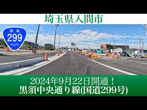 2024年9月2日開通！埼玉県入間市 黒須中央通り線(国道299号) [4K/車載動画]